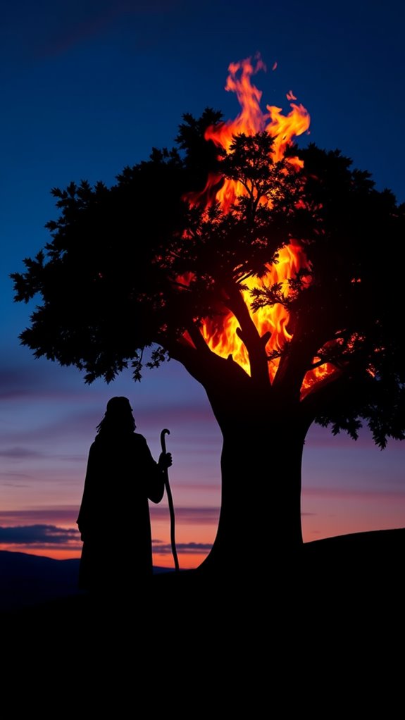 moses burning bush silhouette