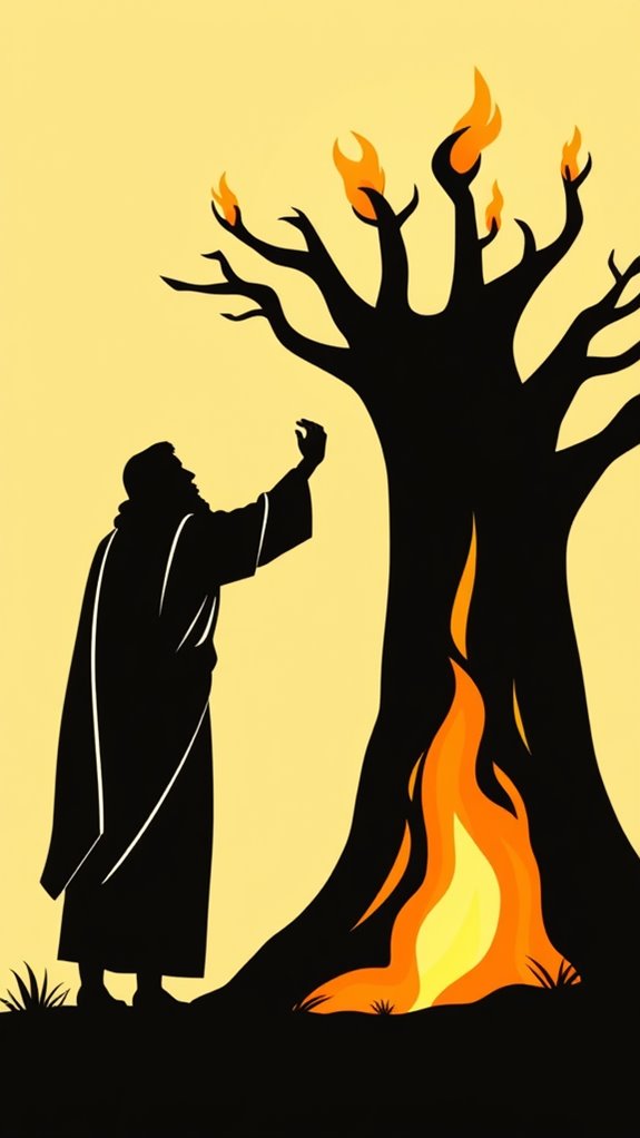 moses burning bush silhouette