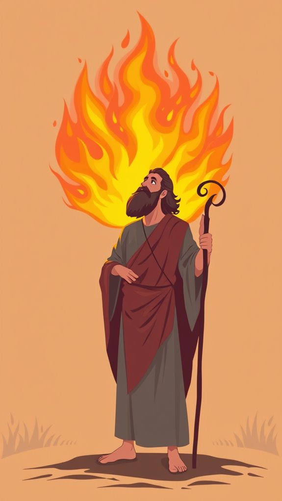 moses burning bush vector