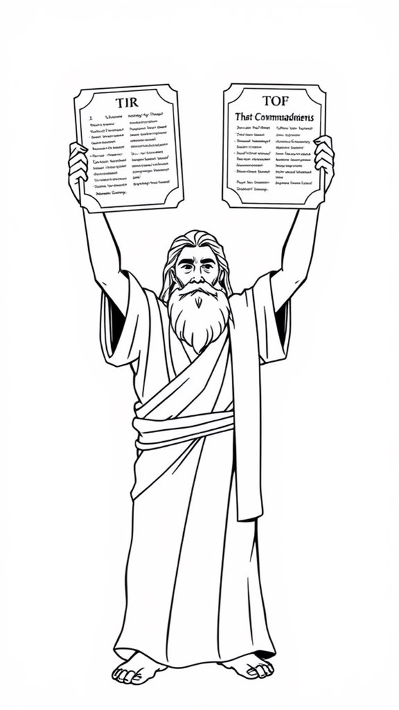 moses ten commandments coloring page