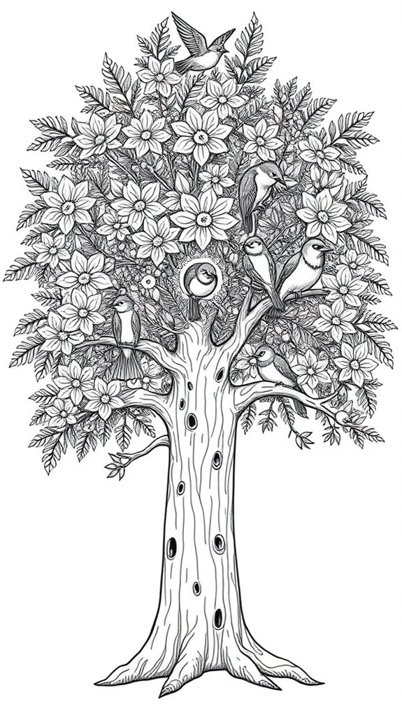 mustard tree bird coloring