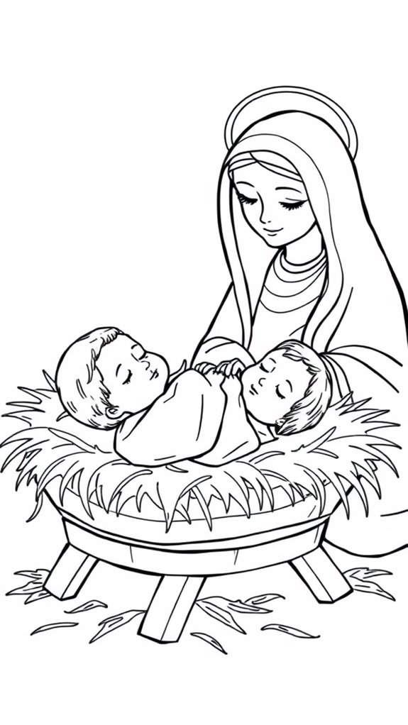 nativity scene coloring activity