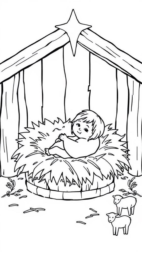 nativity scene coloring activity