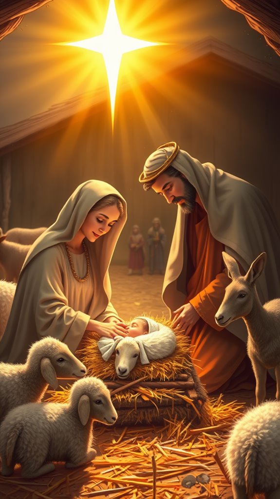 nativity scene stock photo