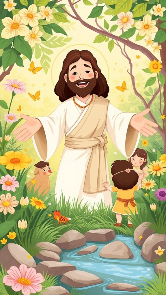 nature themed jesus clipart design
