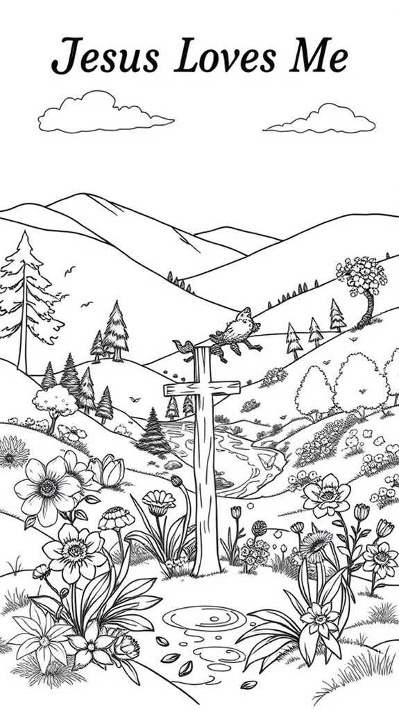 nature themed jesus coloring page