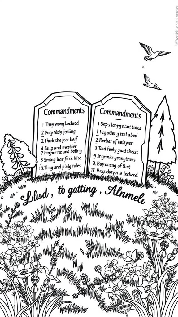 nature themed ten commandments illustration