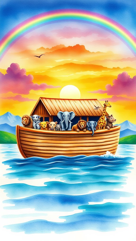 noah s ark watercolor art