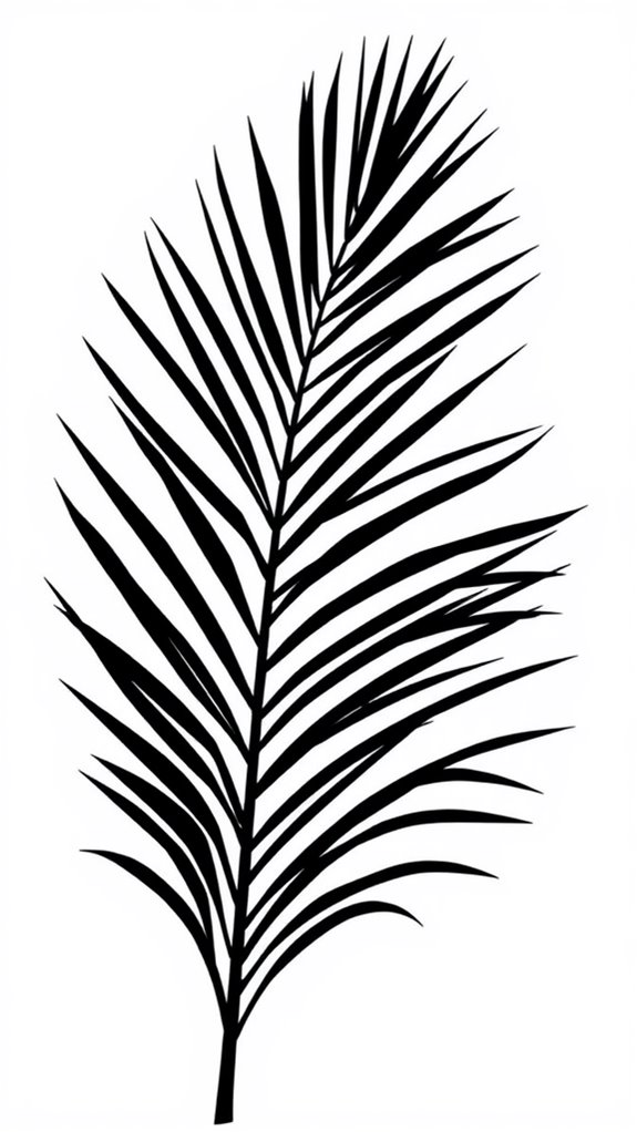 palm leaf silhouette clipart