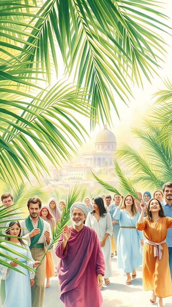 palm sunday watercolor artwork