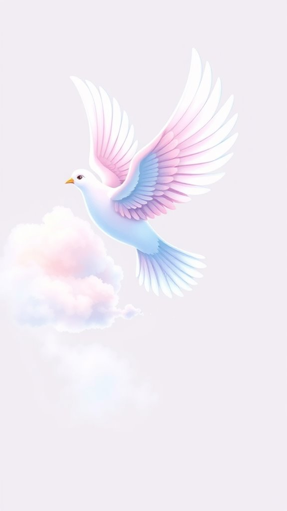 pastel dove with clouds