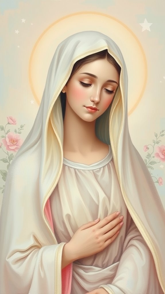 pastel virgin mary artwork