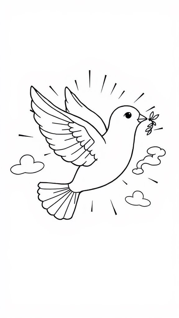 peaceful dove coloring activity