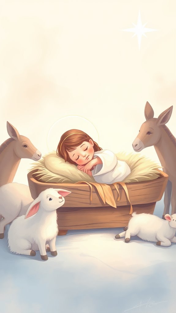 peaceful nativity scene illustration