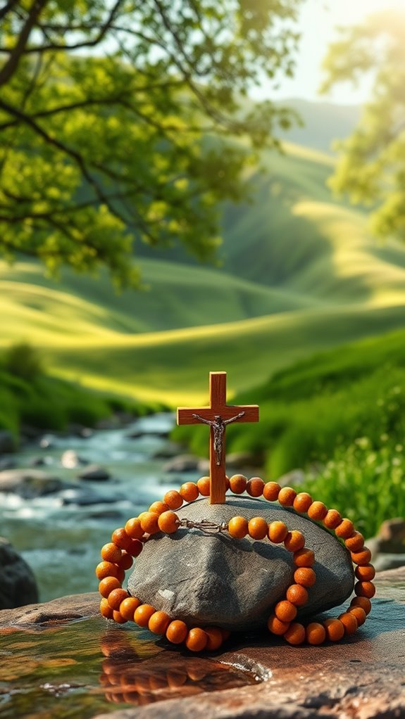 peaceful rosary nature scene