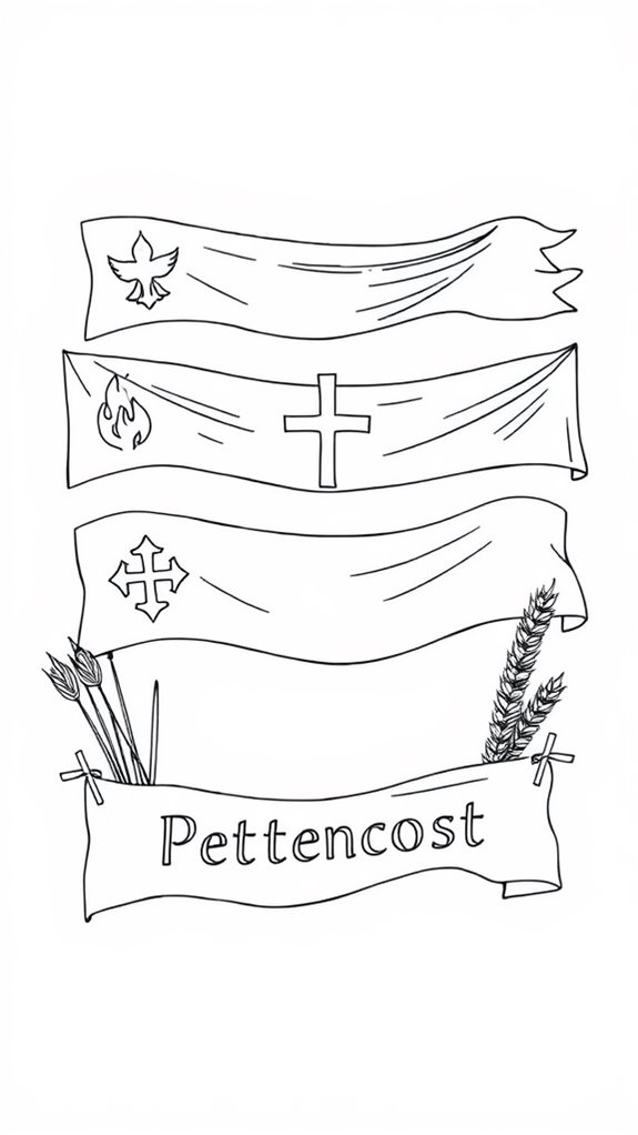 pentecost banners coloring page