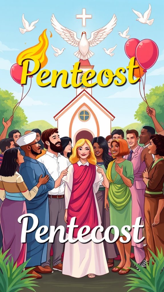 pentecost community gathering illustration