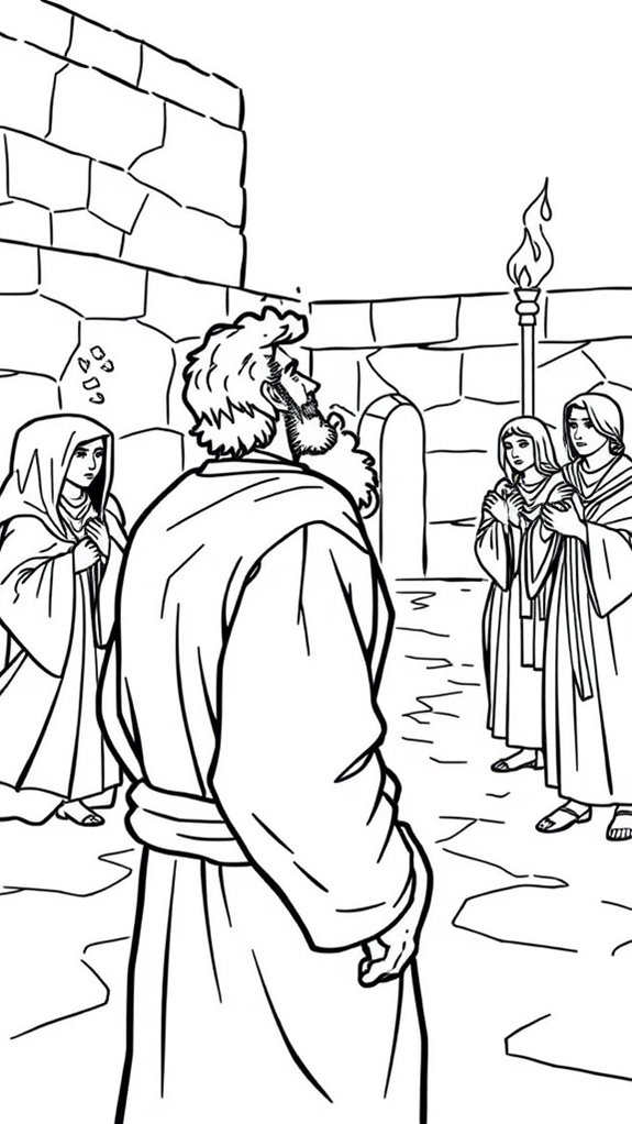 peter denies jesus coloring page