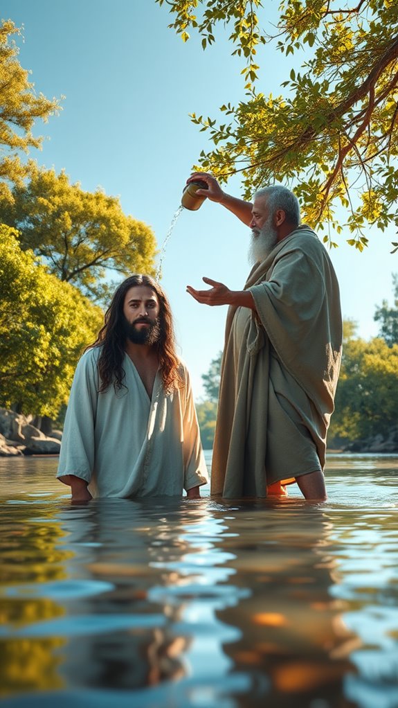 photorealistic depiction of baptism