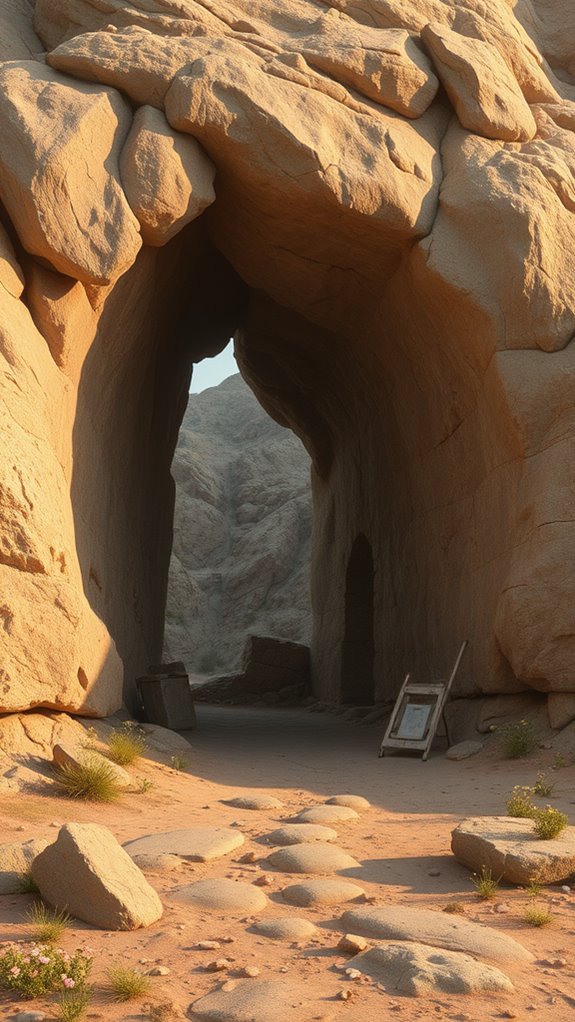 photorealistic jesus tomb scene