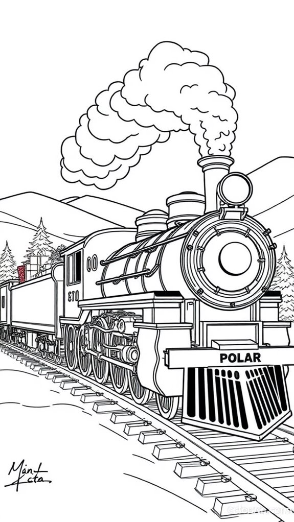 12 Polar Express Train Coloring - Polar Express Coloring Page 