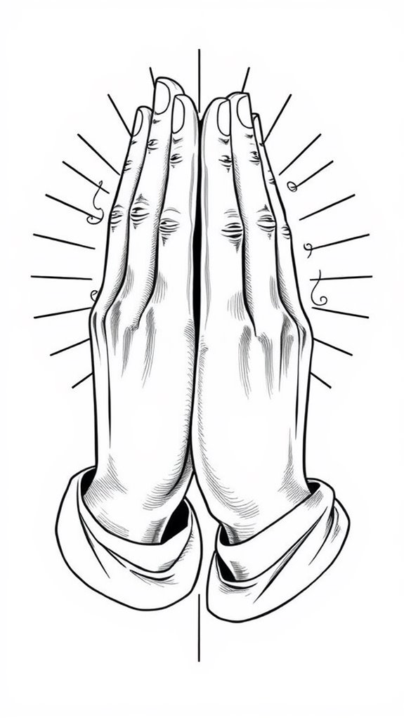 prayer hands coloring page