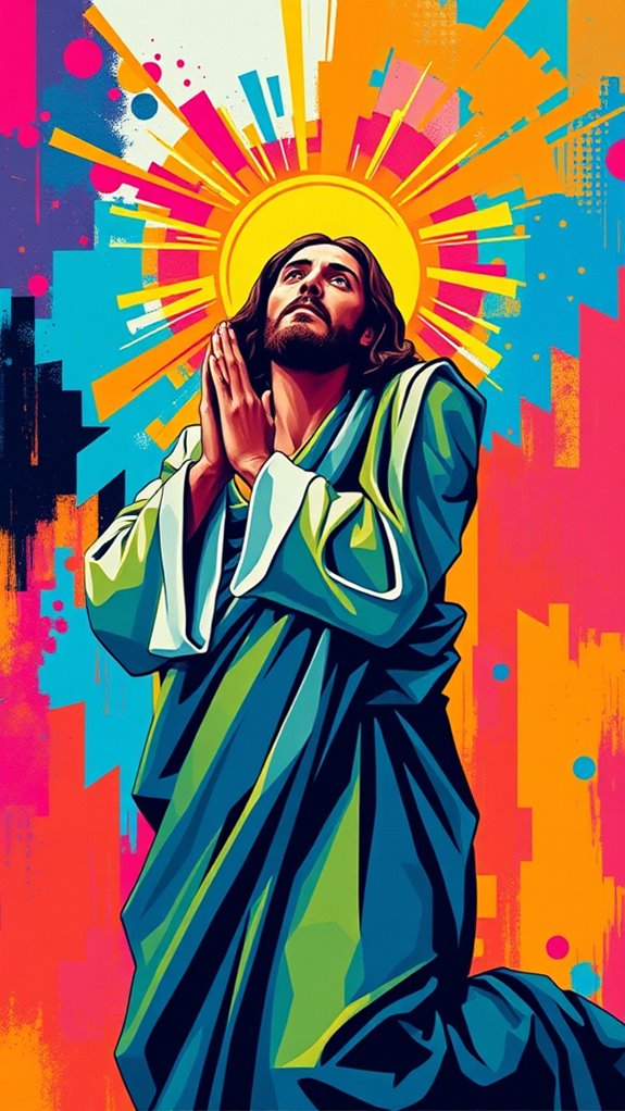 praying jesus in pop art