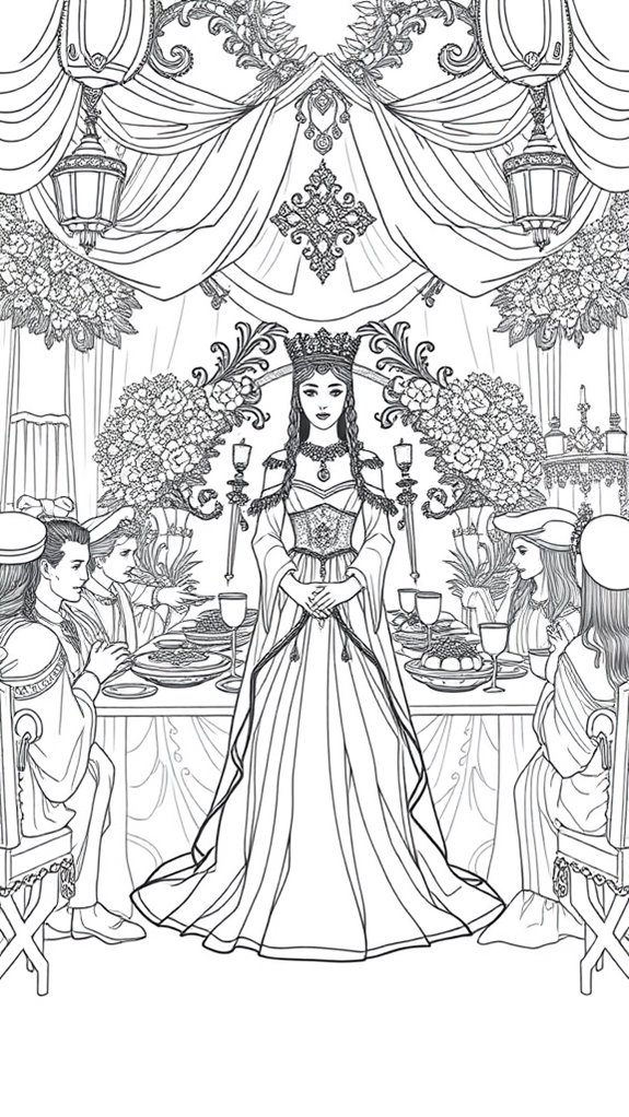 queen esther color page