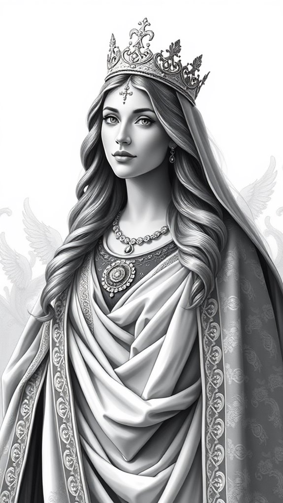 queen esther monochrome portrait