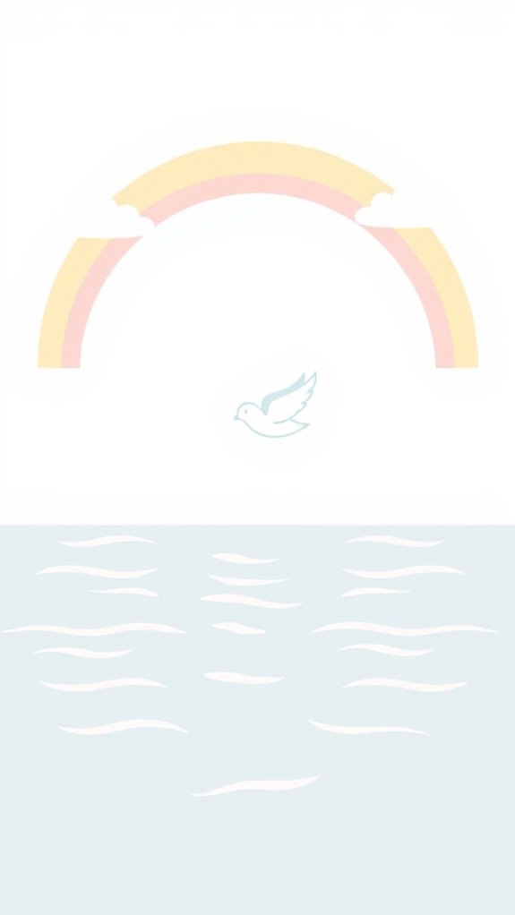 rainbow themed baptism imagery