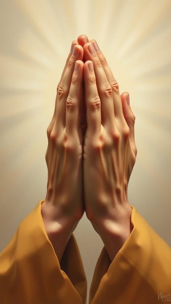 realistic praying hands artwork