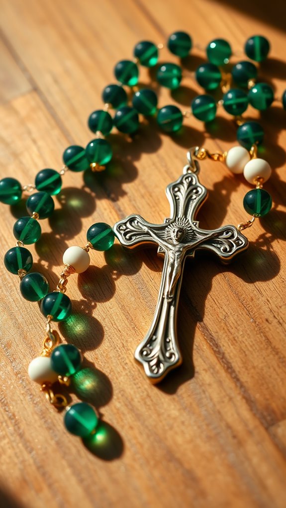 realistic rosary bead depiction