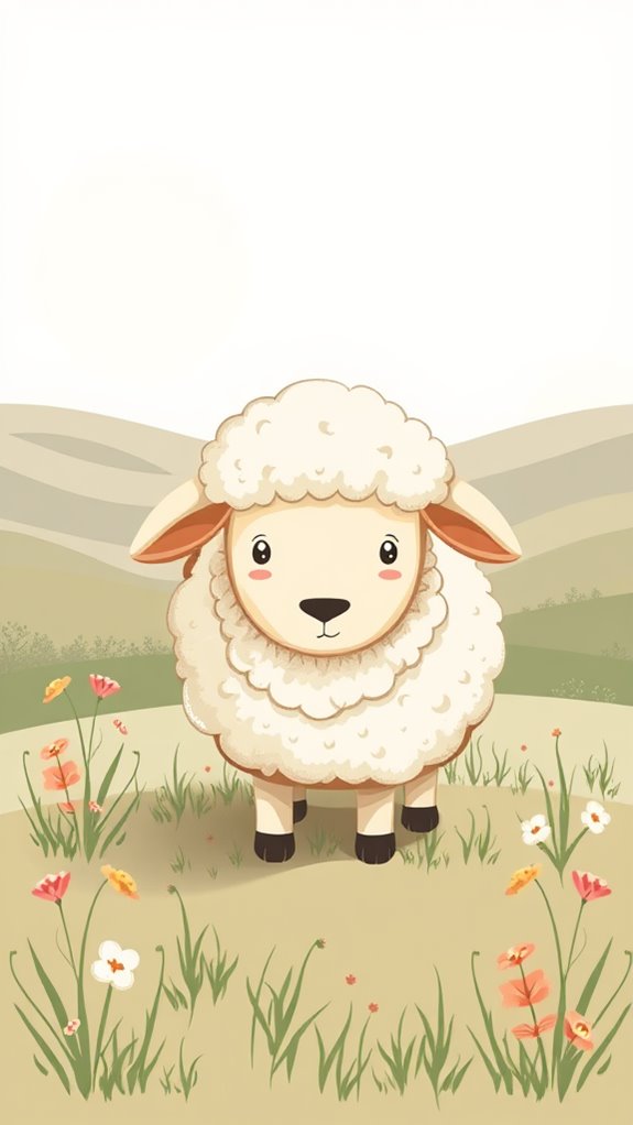 retro vintage sheep illustration