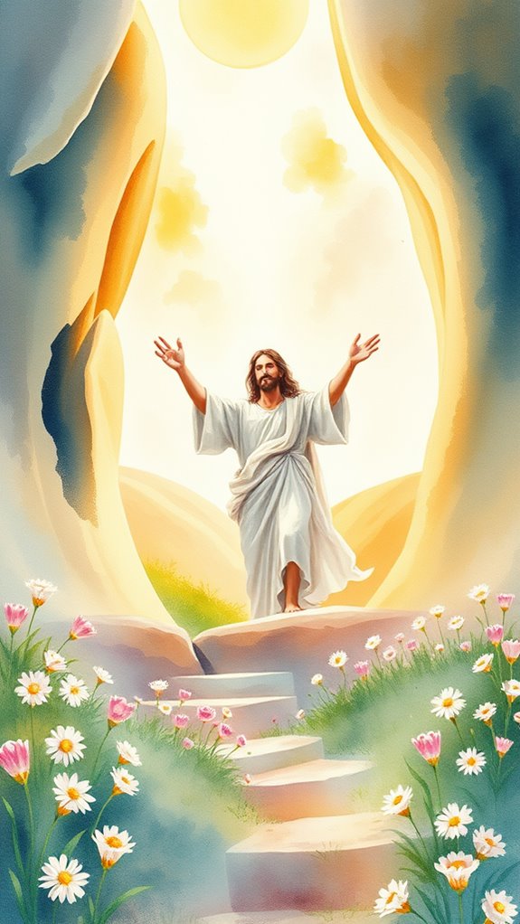 risen jesus watercolor artwork