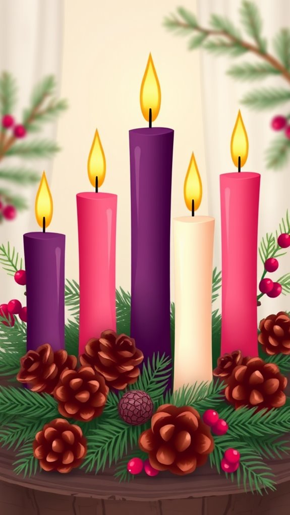 rustic advent candle decorations