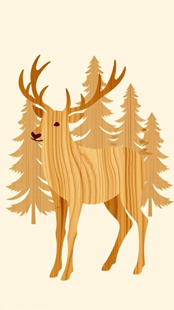 rustic reindeer wood design