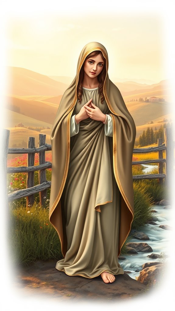 rustic virgin mary scene