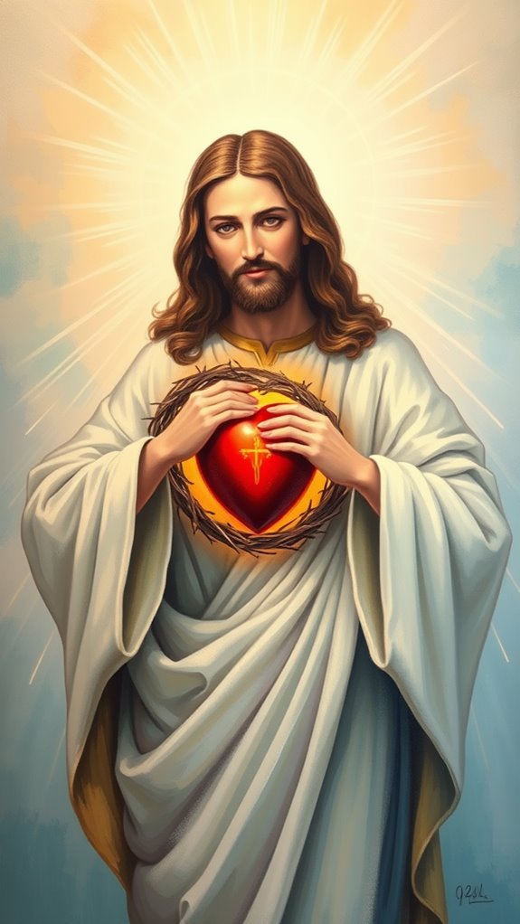 sacred heart acrylic artwork