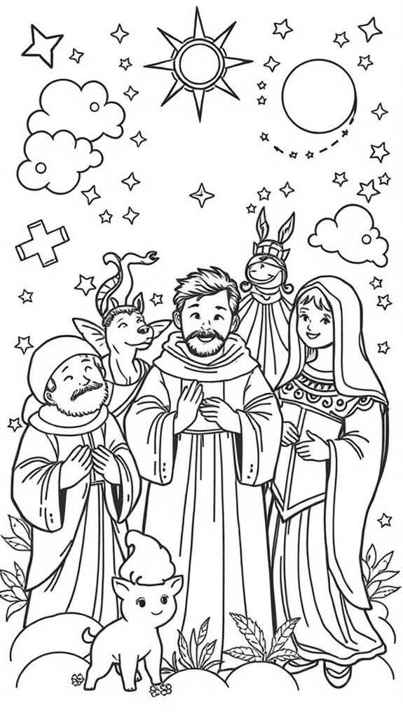 saints themed coloring activity