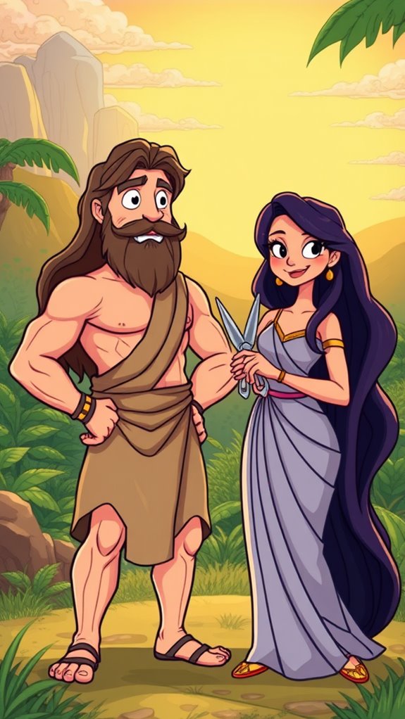 samson and delilah illustration