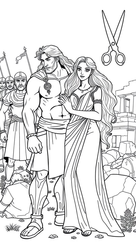 samson delilah coloring activity