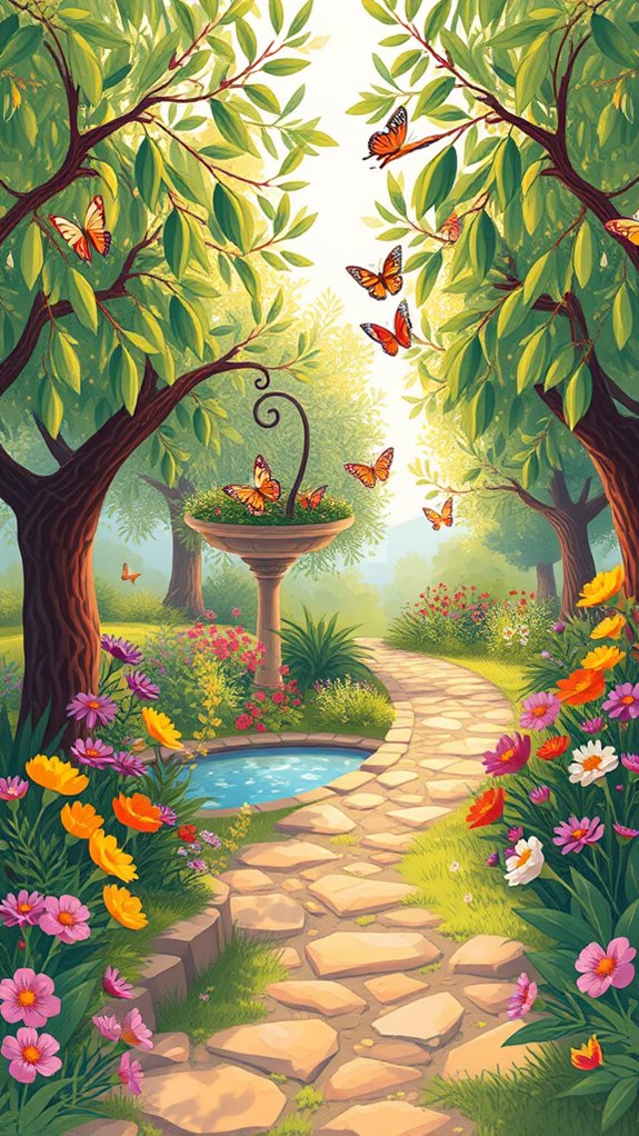 serene gethsemane garden scene