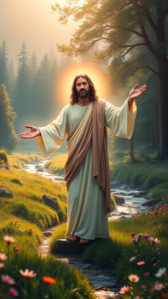 serene jesus nature glow