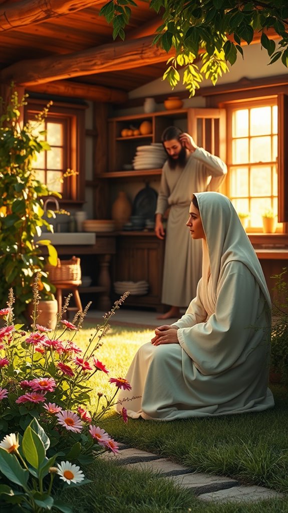 serene landscape with mary and martha
