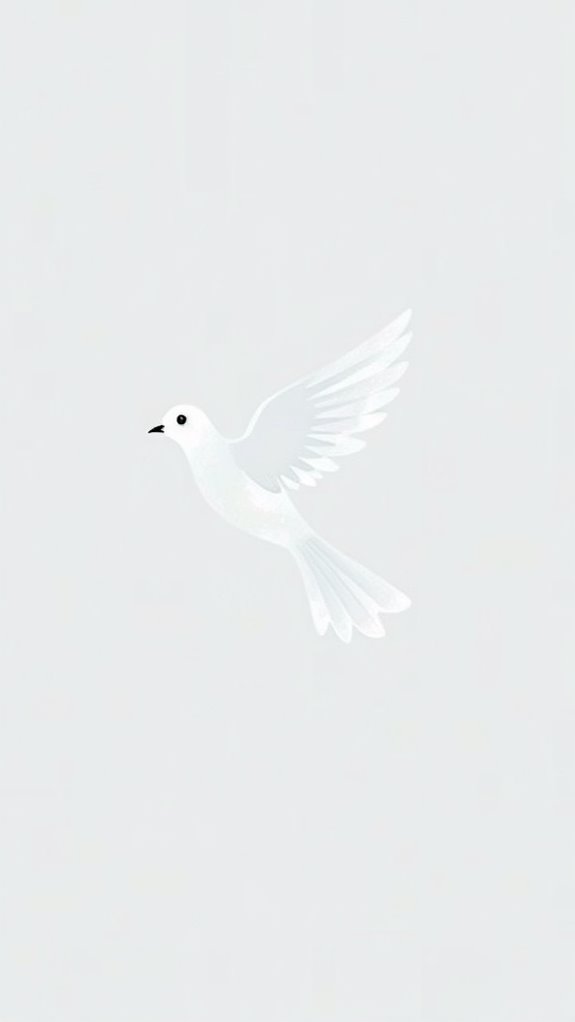 serene minimalist dove artwork