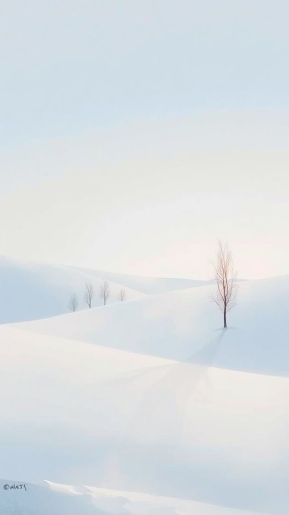 serene snowy landscape art