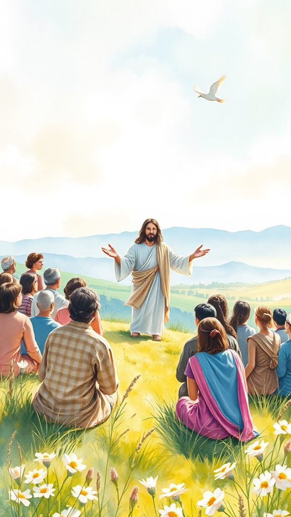 sermon on mount watercolor