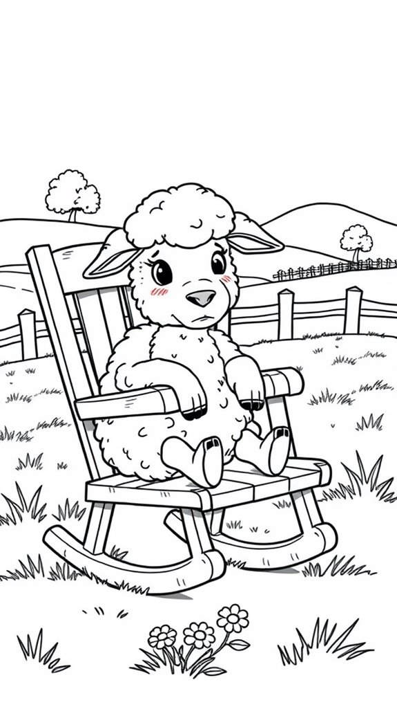 sheep in pasture coloring page