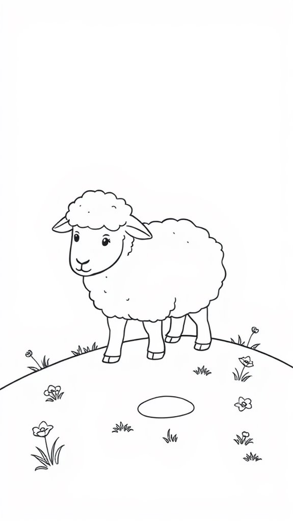 sheep line art clipart