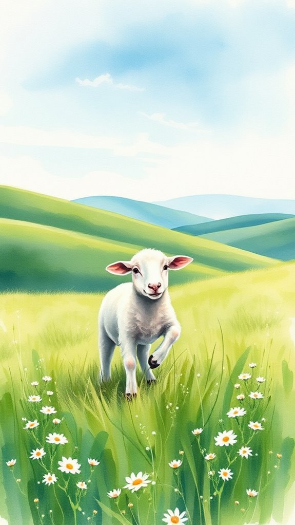 sheep painted in watercolor
